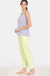 Zivame My Besties Knit Cotton Pyjama Set - Shadow Lime — thumbnail 2